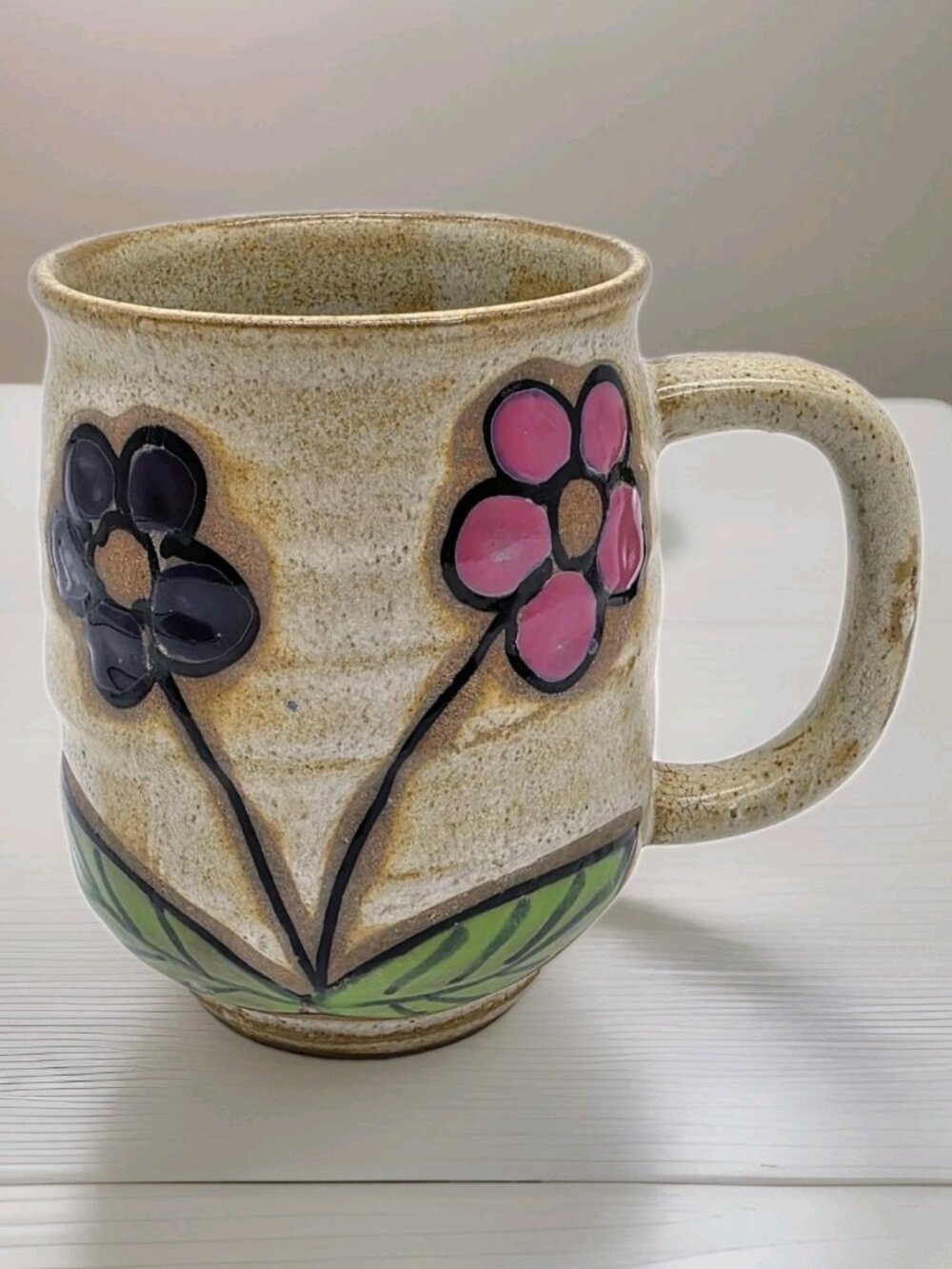 Vintage Flower Power Spring Flowers Stoneware Coffee Cup Mug Made In Japan
